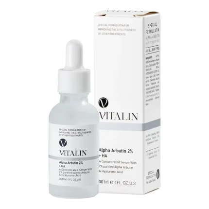 سرم Alpha Arbutin آلفا آربوتین 2% + هیالورونیک اسید ویتالین VITALIN