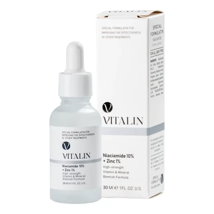 سرم Niacinamide نیاسینامید 10% + Zinc زینک 1% ویتالین VITALIN
